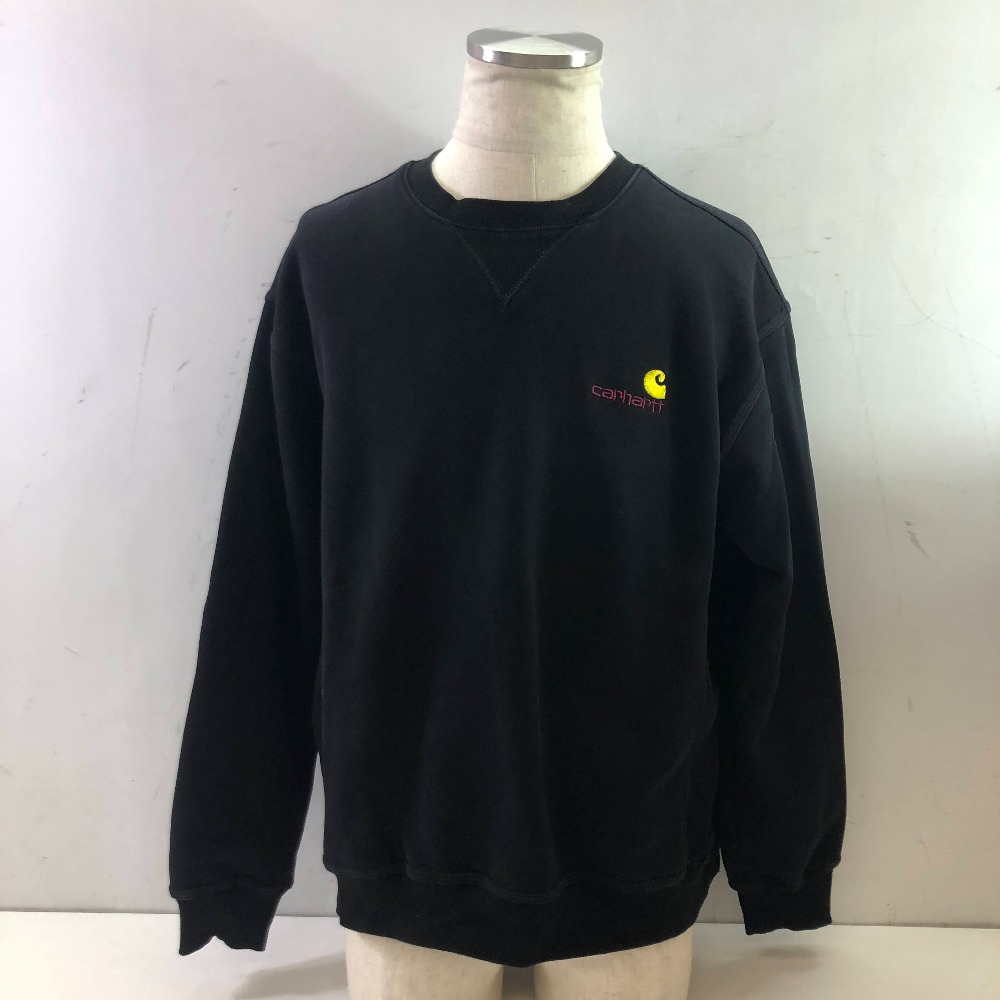 04w5778∞※【中古】 Carhartt WIP カーハート AMERICAN SCRIPT SWEATSHIRT アメリカンスクリプト スウェット シャツ ブラック サイズM トレーナー 【八王子店】