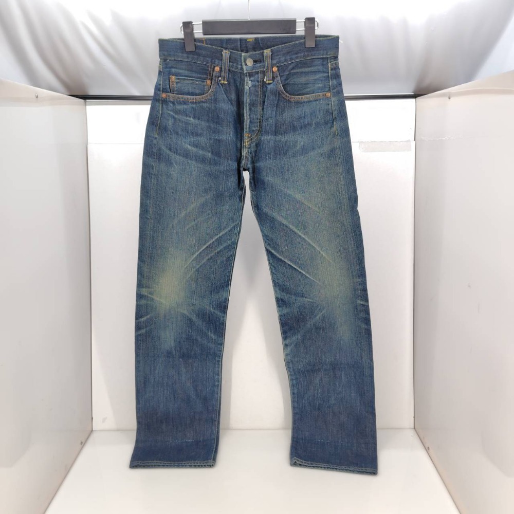 【中古】 児島ジーンズ 赤耳 ボタンフライ 紙パッチ デニムパンツ 日本製 メンズ サイズ32 コットン 05w18400 【館林店】