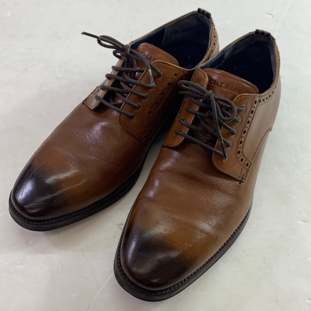 04w5838▽※【中古】COLE HAAN コールハーン C30626 ドレスシューズ 7W JeffersonGrand ジェファーソングランド ブラウン【八王子店】