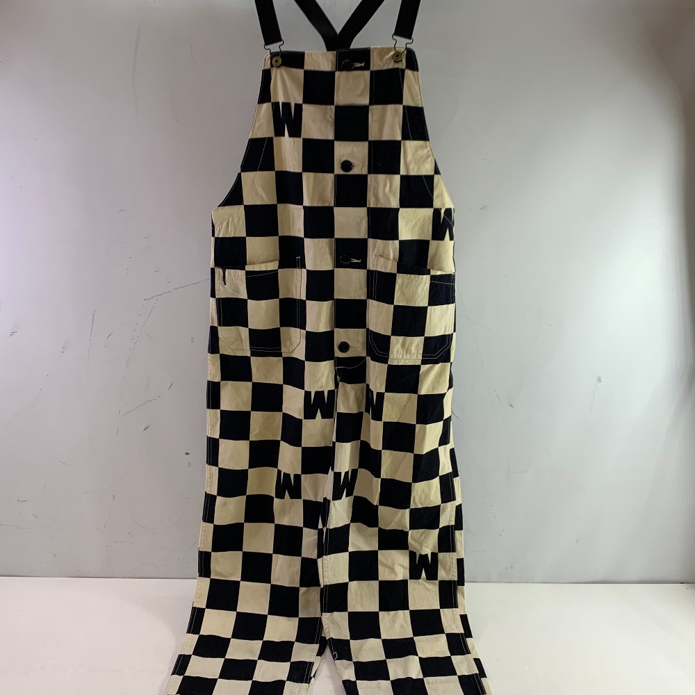 04w5867▽※【中古】WEIRDO ウィアード 18SS Checker Overall チェッカーフラッグ 市松模様 チェック オーバーオール WRD-18-SS-11 ホワイト×ブラック S【八王子店】