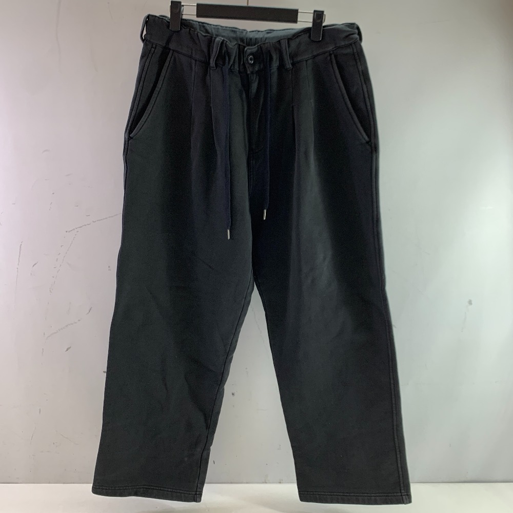 04w5882▽※【中古】オーディエンス Audience AUD3657 ピグメント ヘビー裏起毛 2タック ワイドイージーパンツ ブラック L【八王子店】