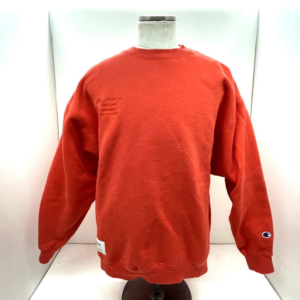 WTAPS ダブルタップス x チャンピオン アカデミー クルーネック 　Lサイズ【オレンジ】 232HBCHD-CSM03S / C8-Z018 スウェット 06w19225 【三郷店】
