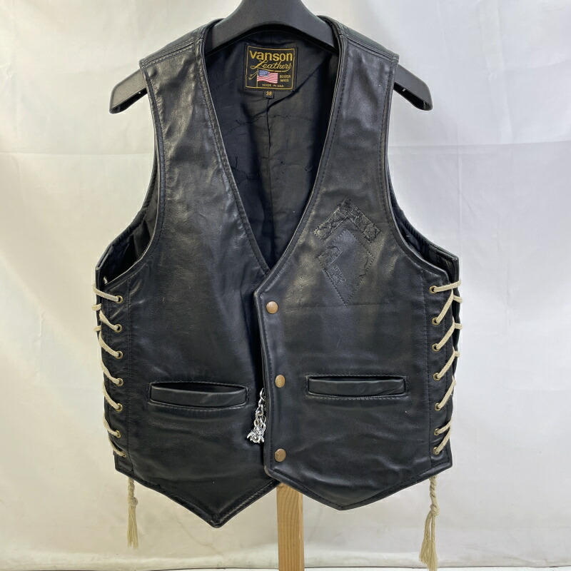 楽天市場】バンソン Vanson レザーベスト“Zippered Vest with lace-up