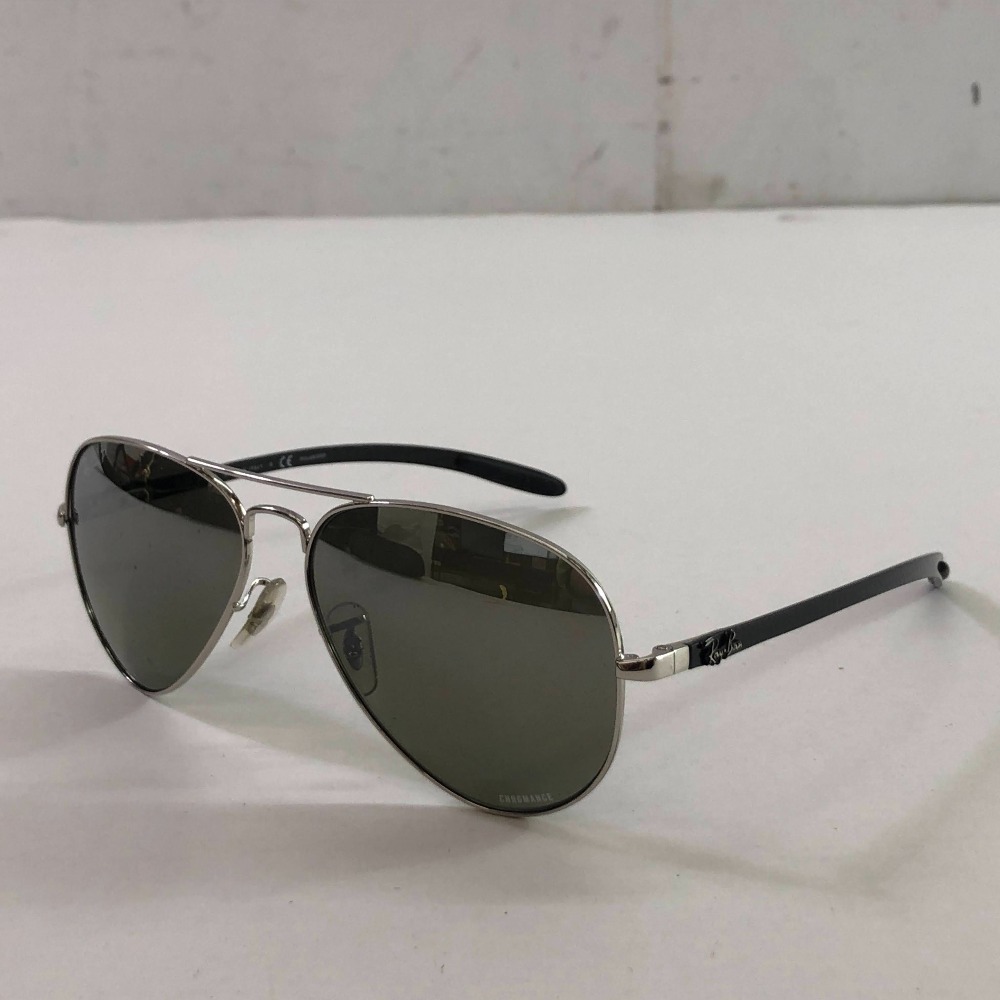 04w5966∞※【中古】 Ray-Ban レイバン サングラス ティアドロップ RB8317-CH 003/5J シルバー CHROMANCE クロマンス ポラライズド 58□14 140 3P 【八王子店】