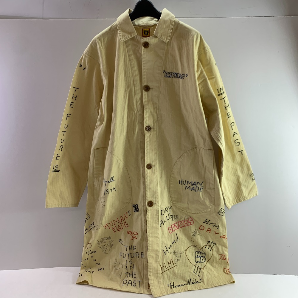 04w5919▽※【中古】HUMAN MADE 24aw SHOP COAT BEIGE 大きさL HM28JK015 ヒューマンメ-ド 販売店 厚地の外套 アウター 上衣【八王子店】