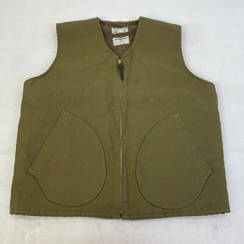 【中古】 NAVY DEPARTMENT ネイビーデパートメント ミリタリー デッキベスト 裏ボア 防寒ベスト メンズ レディース N-1 米海軍 U.S.NAVY 襟なし 冬 アウター 重ね着対応 カーキ NXsx22098 44 アウター 01w-5795 【結城店】