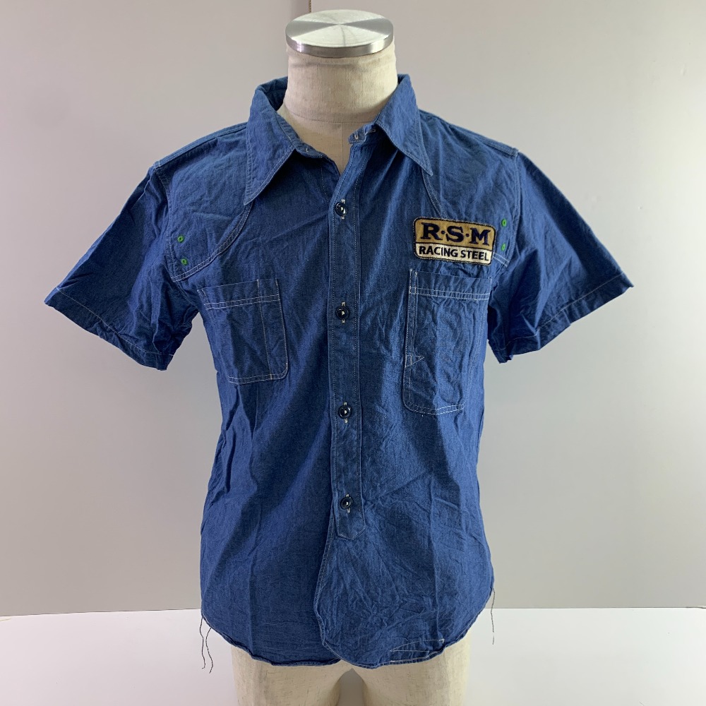 04w6099▽※【中古】Pherrow\u0027s フェサクラ色 ジーンズ 半袖プルオーバー 国産 日本製 メンズ アメカジ S大きさ【八王子店】