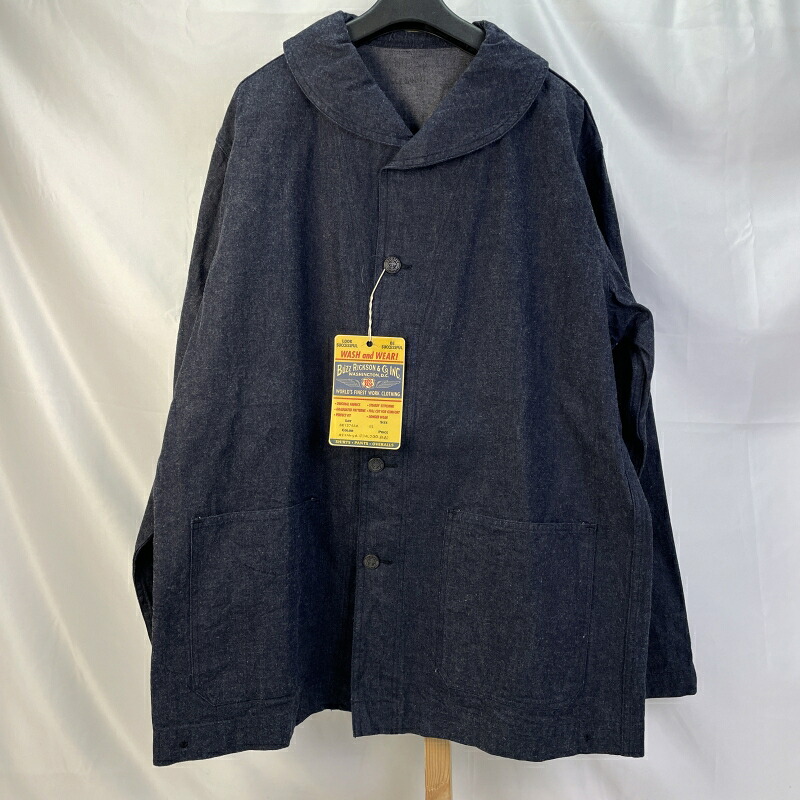 【中古】 バズリクソンズ Buzz Rickson's U.S NAVY DUNGAREE JUMPER ダンガリージャンパー タグ付き ユーティリティジャケット ネイビー サイズ42 日本製 メンズ アウター コットン BR12744 01w-6220 【結城店】 15,400円