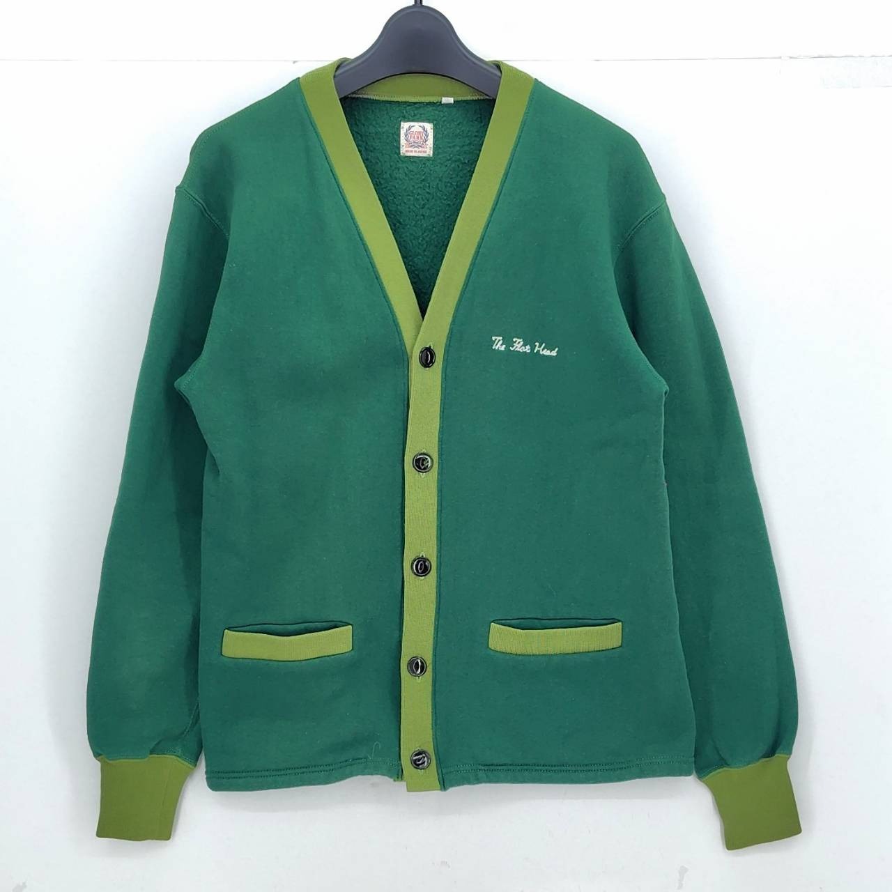 【中古】 ザフラットヘッド THE FLAT HEAD カーディガン グリーン サイズ38 日本製 メンズ コットン 05w18779 【館林店】