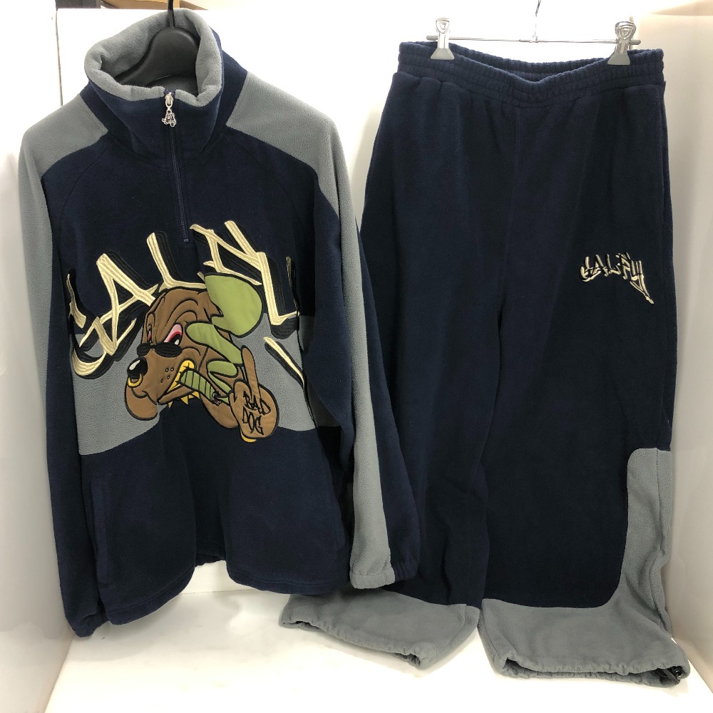 【中古】 GALFY ガルフィー フリースセットアップ BADDOG ネイビー サイズL 中国製 メンズ セットアップ ポリエステル 143014 02w23049 【牛久店】｜トレーダー　店