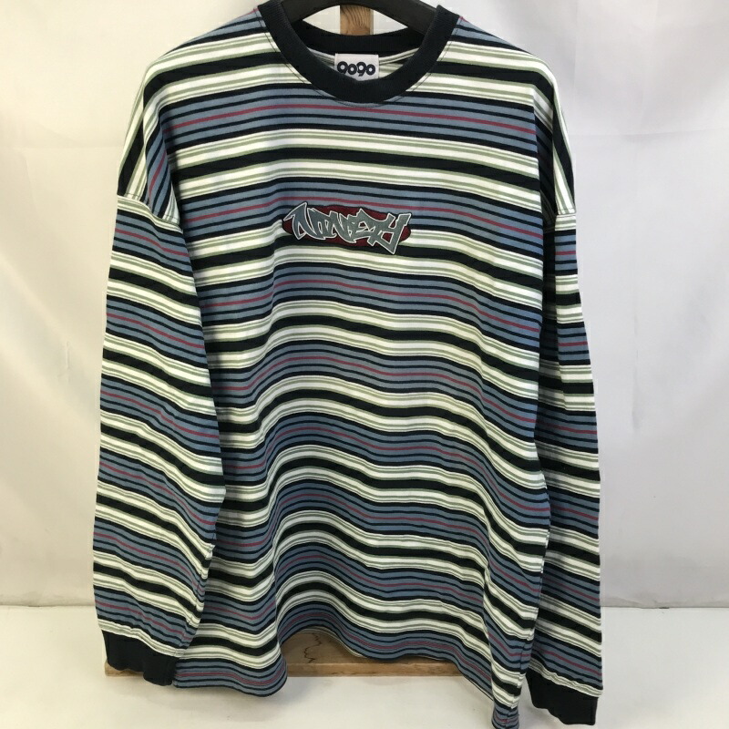 【中古】 ナインティナインティ Ninety Ninety 9090 コットン マルチカラー ボーダー NN1209 L 長袖シャツ 01w-6166 【結城店】