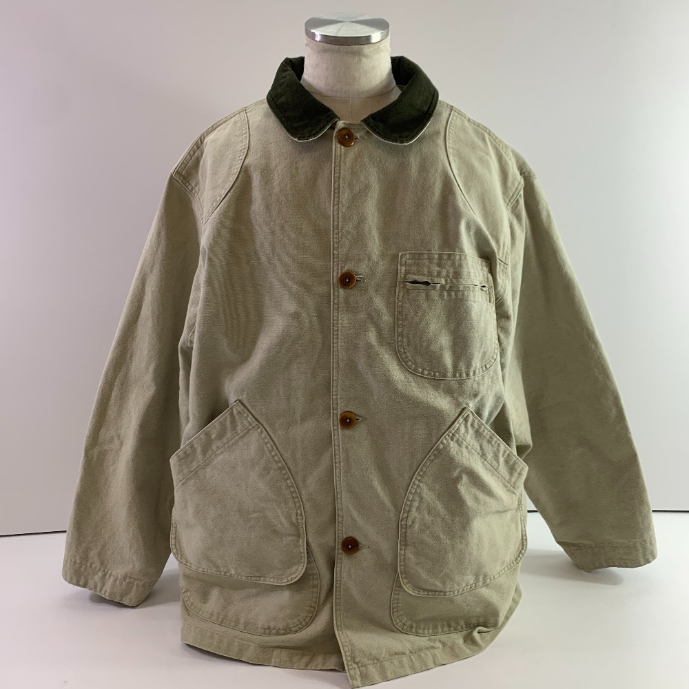 04w6196▽※【中古】エルエルビーン L.L.Bean ダック ハンティングジャケット L ベージュ ヴィンテージ【八王子店】