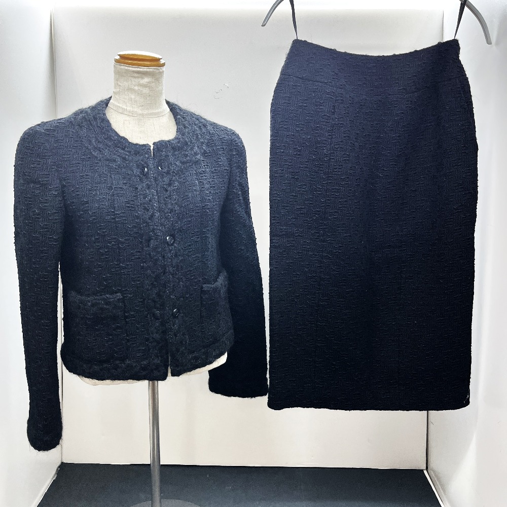 【中古】 シャネル CHANEL シャネル　ココマーク プロ―チノーカラージャケット　セットアップ　P12122 V05801　ブラック サイズ34 06w19362 【三郷店】