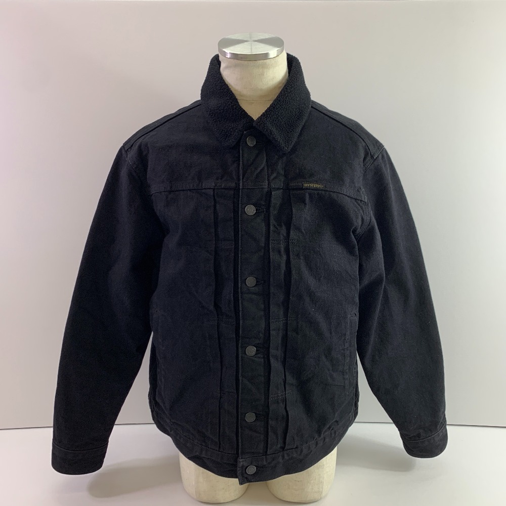 04w6232▽※【中古】HYSTERIC GLAMOUR ヒステリックグラマー 02253AB11 デニムジャケット gジャン ボアデニムジャケット メンズ ブラック L【八王子店】