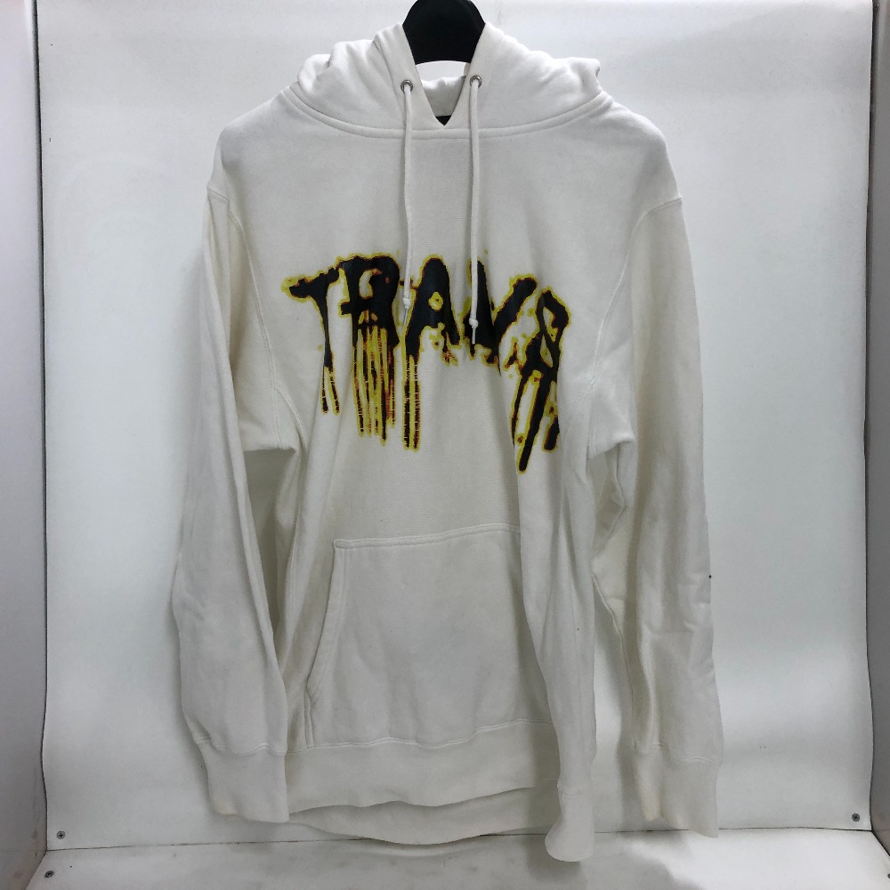 【中古】 TRAVS 裏起毛 プルオーバーパーカー ホワイト サイズL 中国製 メンズ パーカー コットン 02w23433 【牛久店】