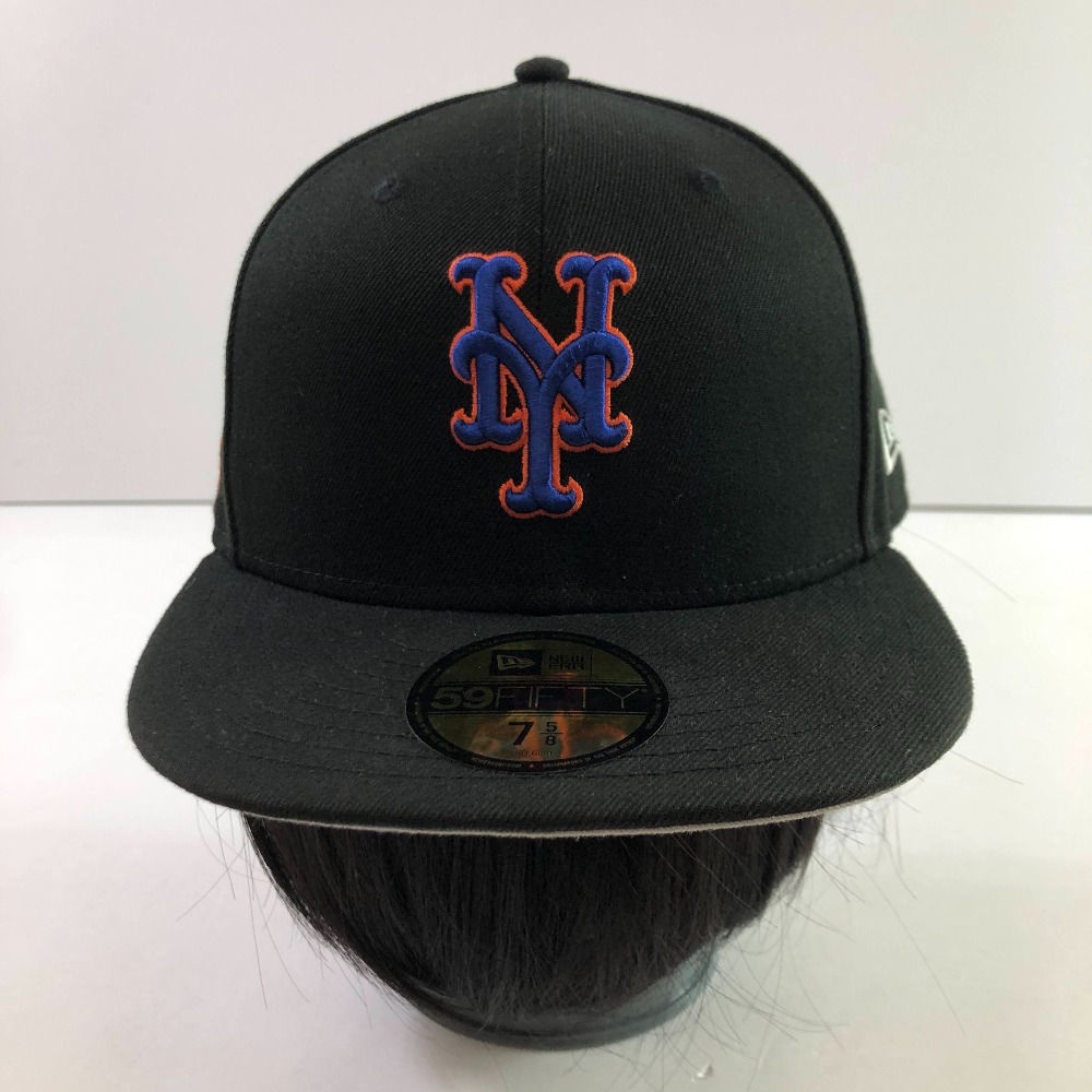 04w6070∞※【中古】 NEW ERA ニューエラ 59FIFTY キャップ ヤンキース メッツ メトロポリタン美術館コラボ 205791-24366 ブラック ツバ裏グレー 7 5/8 60.6cm 【八王子店】