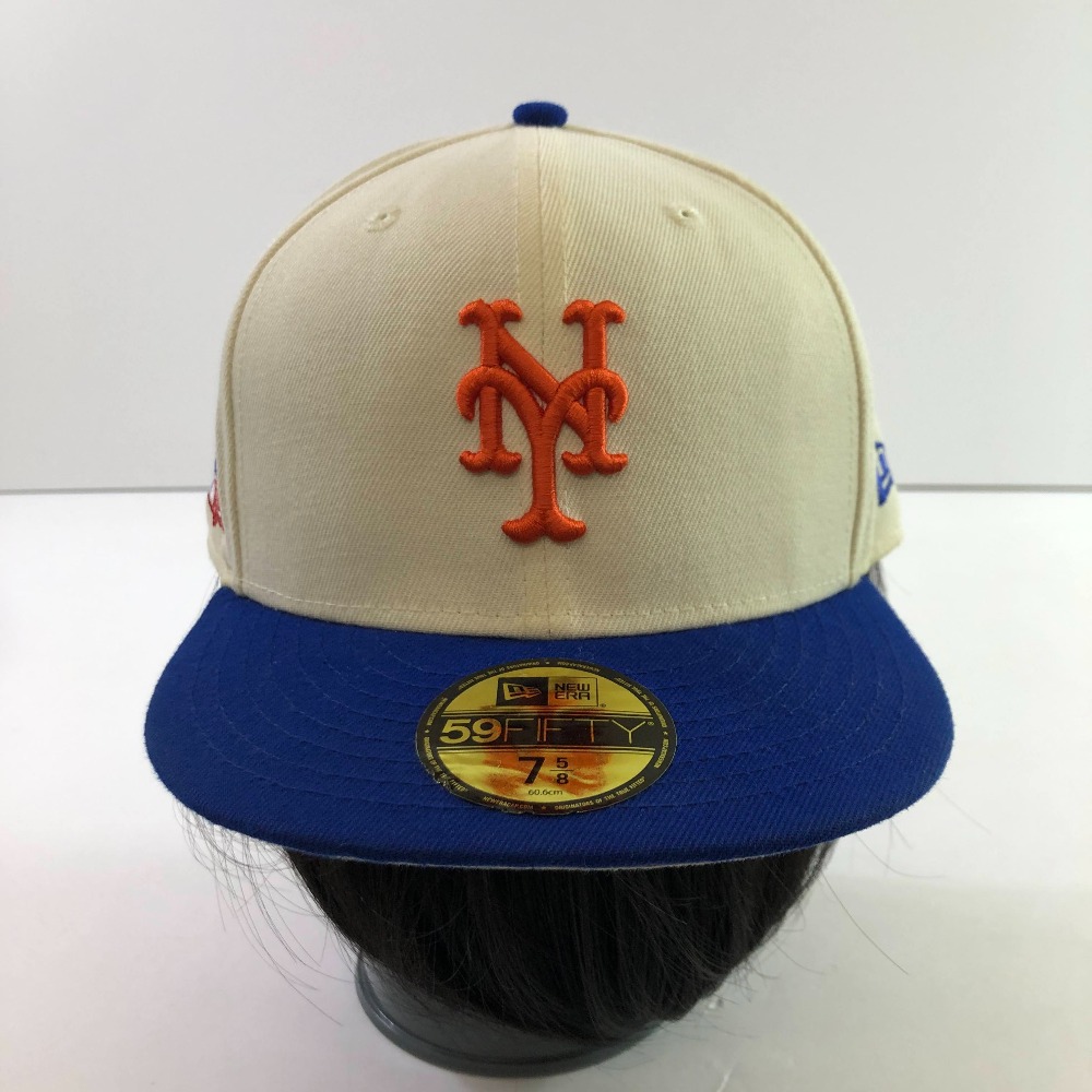04w6071∞※【中古】 NEW ERA ニューエラ 59FIFTY キャップ レトロコレクション ニューヨーク・ヤンキース 208824-24031 クリーム/ブルー 7 5/8 60.6cm 【八王子店】