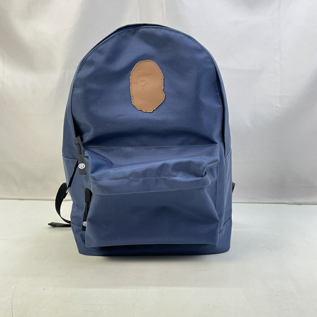 【中古】 アベイシングエイプ A BATHING APE APE HEAD DAY PACK リュック ロゴ入り袋付き ネイビー メンズ リュック・デイパック ナイロン 001GDF801051X 01w-6338 【結城店】
