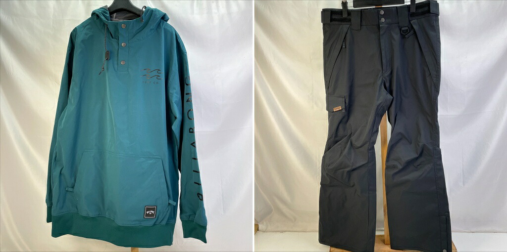 【中古】 ビラボン BILLABONG 【セットアップ】スノーボードウェア ジャケット パンツ タグ付き グリーン サイズL メンズ ポリエステル BC01M-757/BC01M-704 01w-6342 【結城店】