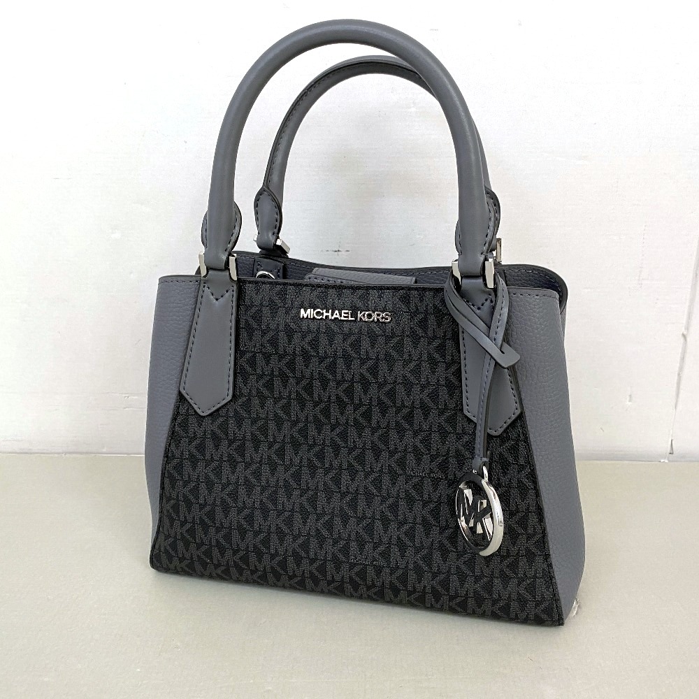 【中古】 マイケル・教科課程 MICHAEL KORS キンバリー KIMBERLY スモールサッチェル  黒いこと×薄墨色  レディース  ハンドバック  03w24763  【入間店】