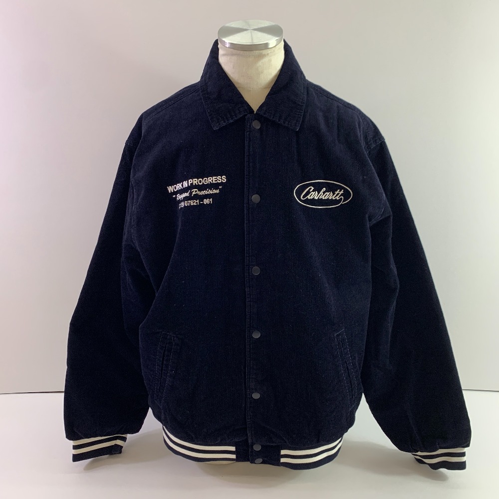 04w6283▽※【中古】CARHARTT カーハート WIP Rugged Letterman Jacket ラギッドレターマンジャケット Dark Navy サイズL【八王子店】