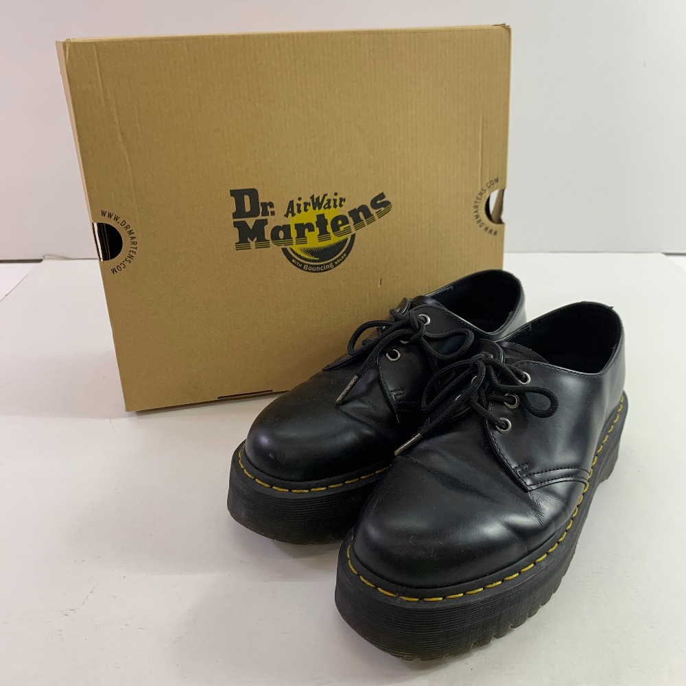 04w6294▽※【中古】Dr.Martens 御医者さんマーチン なめし革シューズ 1461 SMOOTH LEATHER PLATFORM SHOES 25567001 Black Polished Smooth 27糎【八王子店】