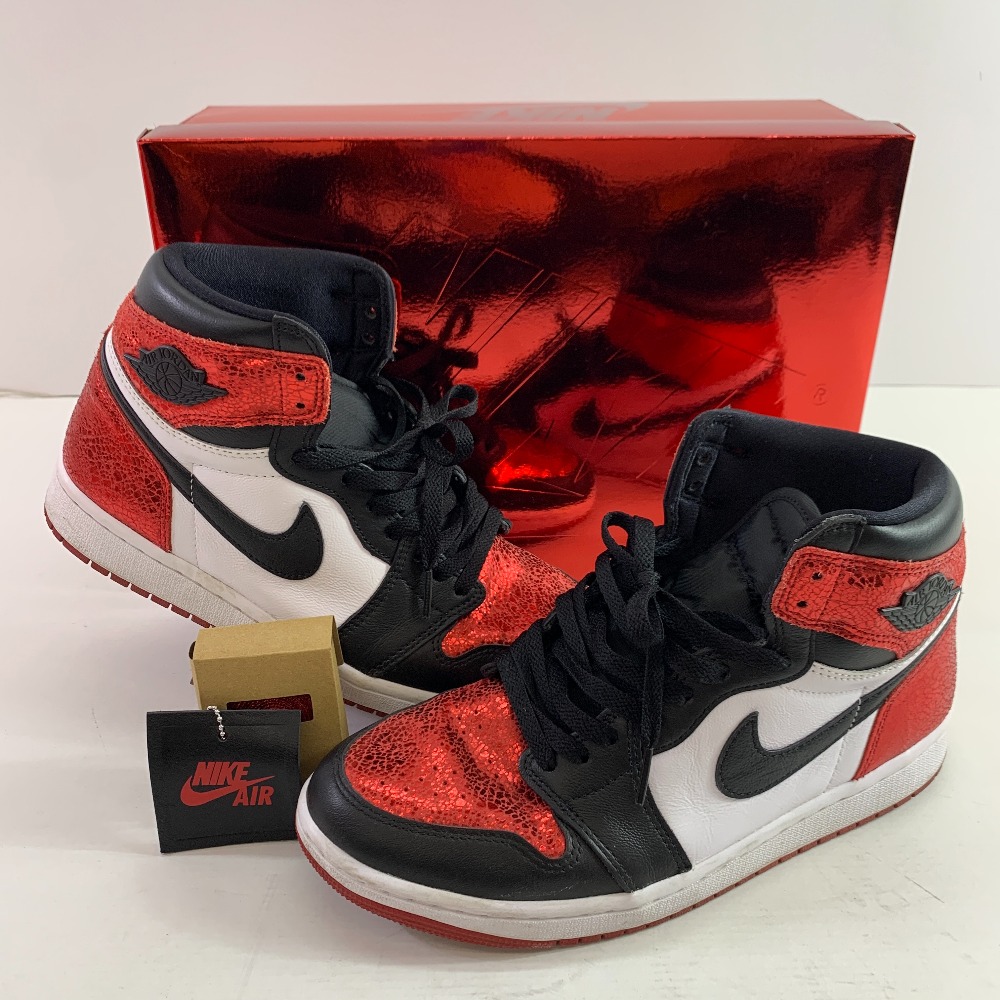 04w6305▽※【中古】Nike Women's Air Jordan 1 High OG Ruby FD2596-602 ナイキ ウィメンズ エアジョーダン1 ハイ OG ルビー 27.5cm【八王子店】｜トレーダー　店