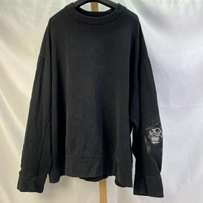 【中古】 ワイスロバート・エドワード・リー Y-3   手スカル刺しゅう クルーネックスウェット  黒いこと  大きさXL  メンズ   綿織物  DZ4565  01w-6379  【結城店】