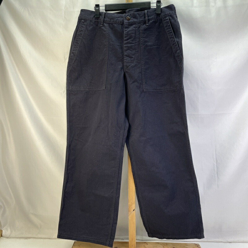 【中古】 COLIMBO コリンボ FORT KNOX UTILITY TROUSERS ユーティリティパンツ ヘリンボーンツイル生地 ボタンフライ ネイビー サイズ36 日本製 メンズ ボトムス コットン 01w-6382 【結城店】