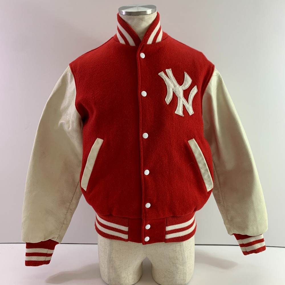 04w6347▽※【中古】empire エンパイア 米国製 MADE IN USA N.Y.C.10013 RN32921 スタジャン レッド&ホワイト Mサイズ【八王子店】|トレーダー 店