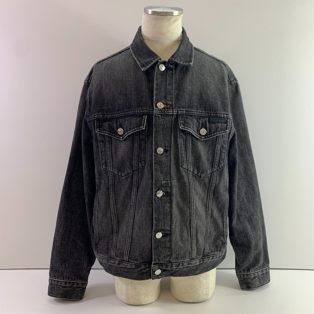 04w6358▽※【中古】Calvin Klein カルバンクライン J400470 デニムジャケット ブラック Mサイズ【八王子店】