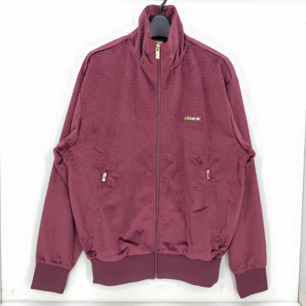 【中古】 アディダスオリジナルス adidas Originals  モノグラム 貨物自動車とっ始め Monogram Track Top  影ぼうし赤いこと  大きさM  オランダ領東インド諸島製 メンズ  天鵞絨出どころ  プルオーバー  ポリエステル  IX6736  05w20301  【館林店】