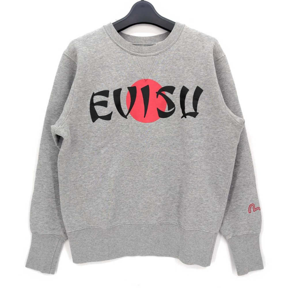 【中古】 エヴィス EVISU  日の丸 ロゴタイプ 刷り上げる  汗水  薄墨色  大きさ38  中国製 メンズ  綿織物  05w20307  【館林店】