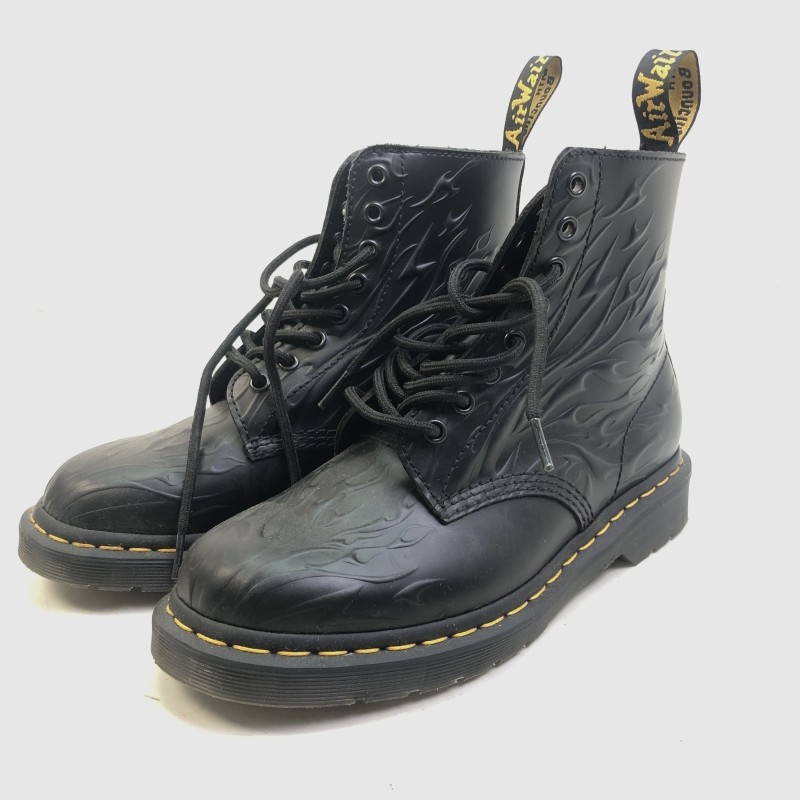 【中古】 ドクターマーチン Dr.Martens 25.0cm US7 UK6 EU39 8ホール ブーツ メンズ 1460 FLAMES フレイムス Dr.Martens 27028001 エンボス 靴 01w-6409 【結城店】