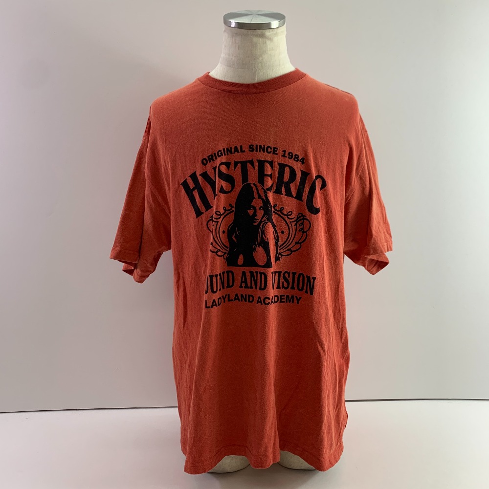 04w6377▽※【中古】HYSTERIC GLAMOUR ヒステリックグラマー 02253CT01 LADYLAND ACADEMY Tシャツ レッド XL 半袖Ｔシャツ【八王子店】｜トレーダー　店