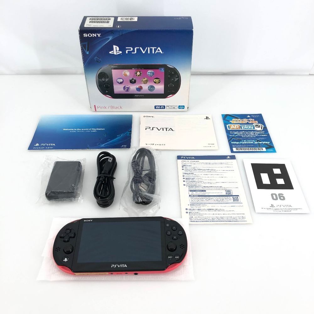 【中古】 【PSVITA】PlayStation VITA 箱あり PCH-2000 ピンク/ブラック シリアルNo.消え タバコ臭 ＊動作確認/初期化済み＊ 05w18935T 【館林店】