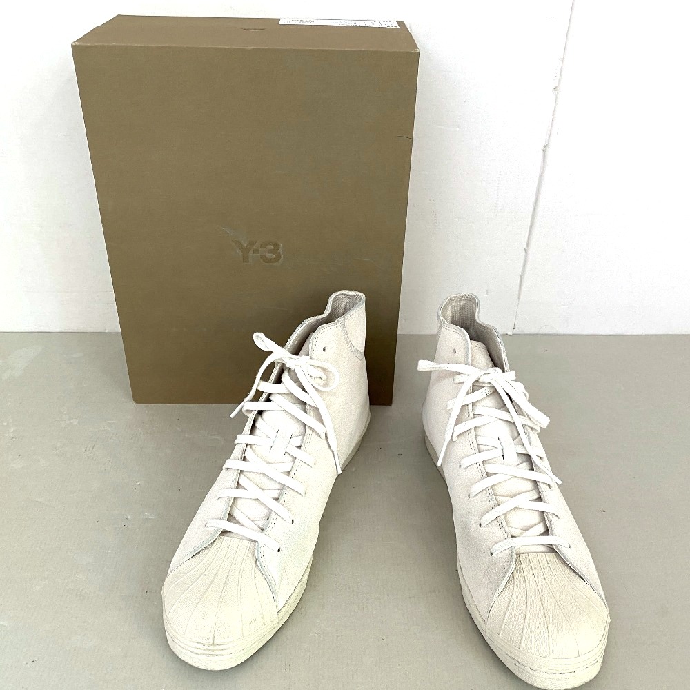【中古】 adidas Y-3 Pro Model Talc/Talc/Core White アディダス ワイスロバート・エドワード・リー 労働者階級 模範例 タルク/タルク/中核グループ白いこと  27.5糎 メンズ  スニーカー  JQ4969 箱付き添い人 03w25385  【入間店】