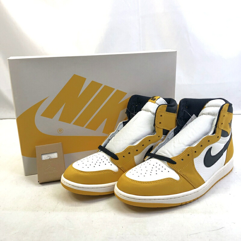 【中古】 ナイキ NIKE 29.0cm US11 UK10 EU45 AIR JORDAN 1 RETRO HIGH OG YELLOW OCHRE BLACK-SAIL DZ5485-701 エアジョーダン 1 レトロ ハイ オリジナル イエロー オークル ブラック セイル 靴 01w-6415 【結城店】
