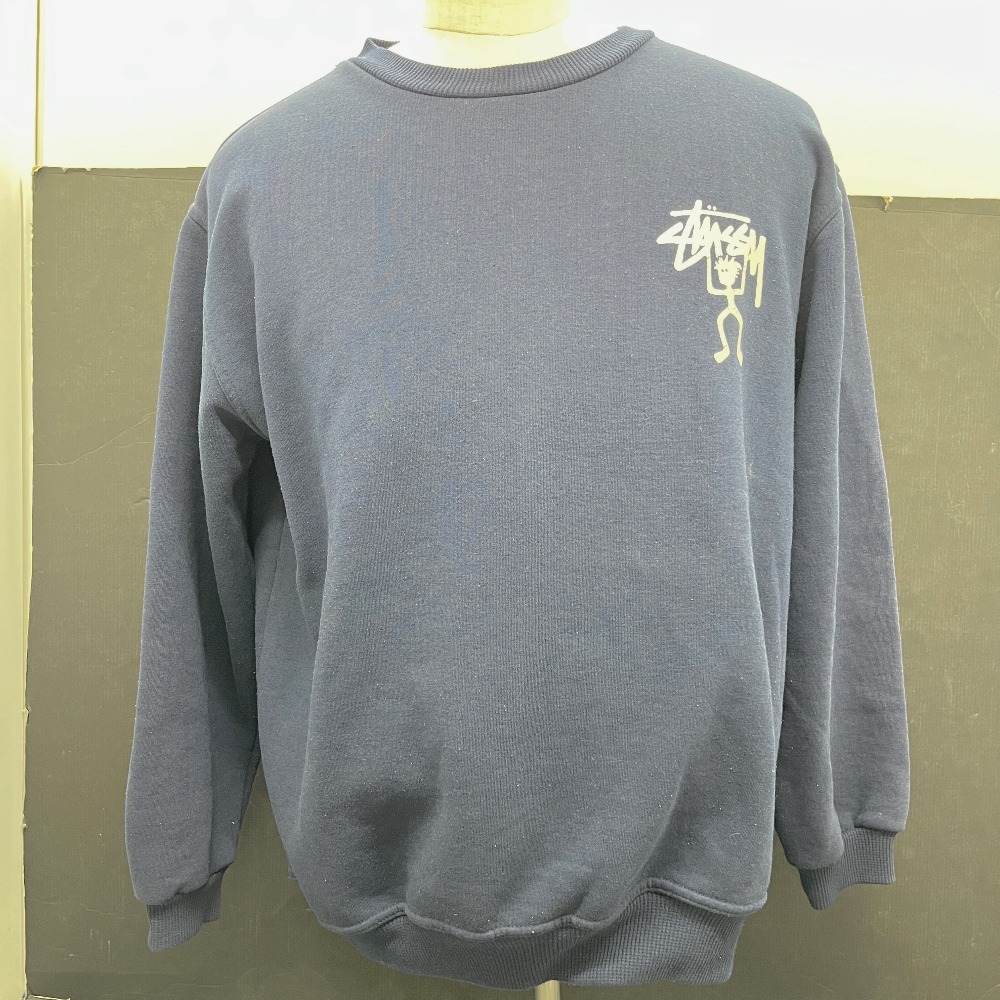 【中古】 Stussy 90s Shadow Man Sweatshirt Oldstussy 影ぼうしマン 赤青引き船 Ｌ大きさ  流汗  06w21611  【三郷店】