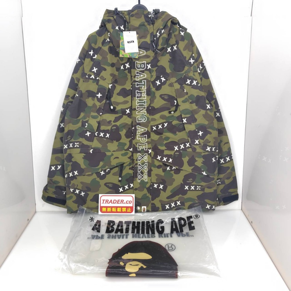 【中古】 A BATHING APE X GOD SELECTION XXX  スノーボード上衣   緑であること家鴨フラ  大きさXXL  中国製 メンズ  アウター  ポリエステル  05w20552  【館林店】