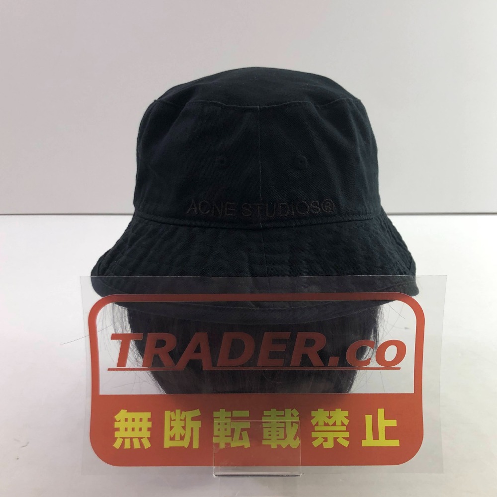 04w6560&infin;※【中古】 Acne Studios アクネストゥディオズ ツイル バケットハット FN-UX-HATS000149 ワンサイズ 59cm ブラック コットン バケハ 【八王子店】｜トレーダー　店