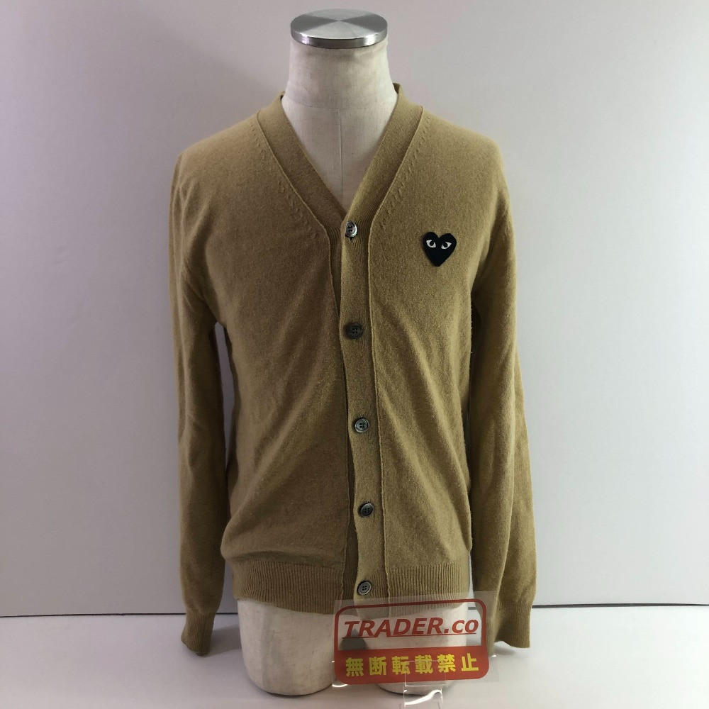 04w6946∞※【中古】 PLAY COMME des GARCONS 掻きならす コムデ給仕 編み物ジレー AZ-N024 ベ ージュ 大きさS 羊毛 【八王子店】