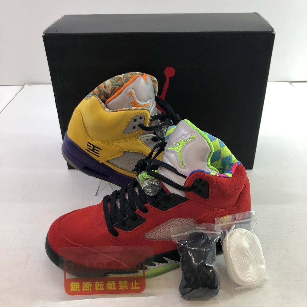 04w6977∞※【中古】 NIKE AIR JORDAN 5 RETRO SE ナイキ エアジョーダン 5 レトロ SE WHAT THE CZ5725-700 赤ちょうちんシティ メイズ/ソーラー オレンジ色 27.5糎 スニーカー 【八王子店】