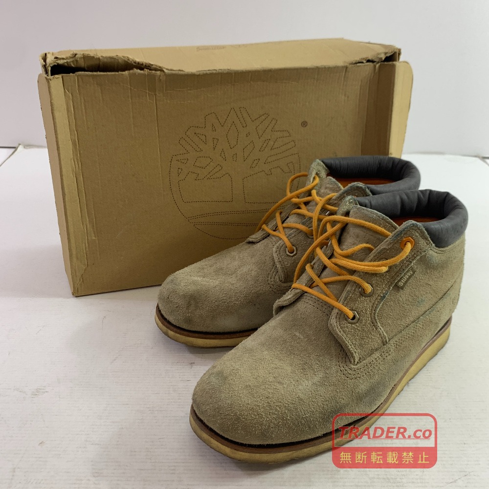 04w7083▽※【中古】Timberland×STUSSY ティンバーランド×ステューシー 39584 30周年不死化チャッカ 薄墨色 ブーツ 26.5糎 【八王子店】