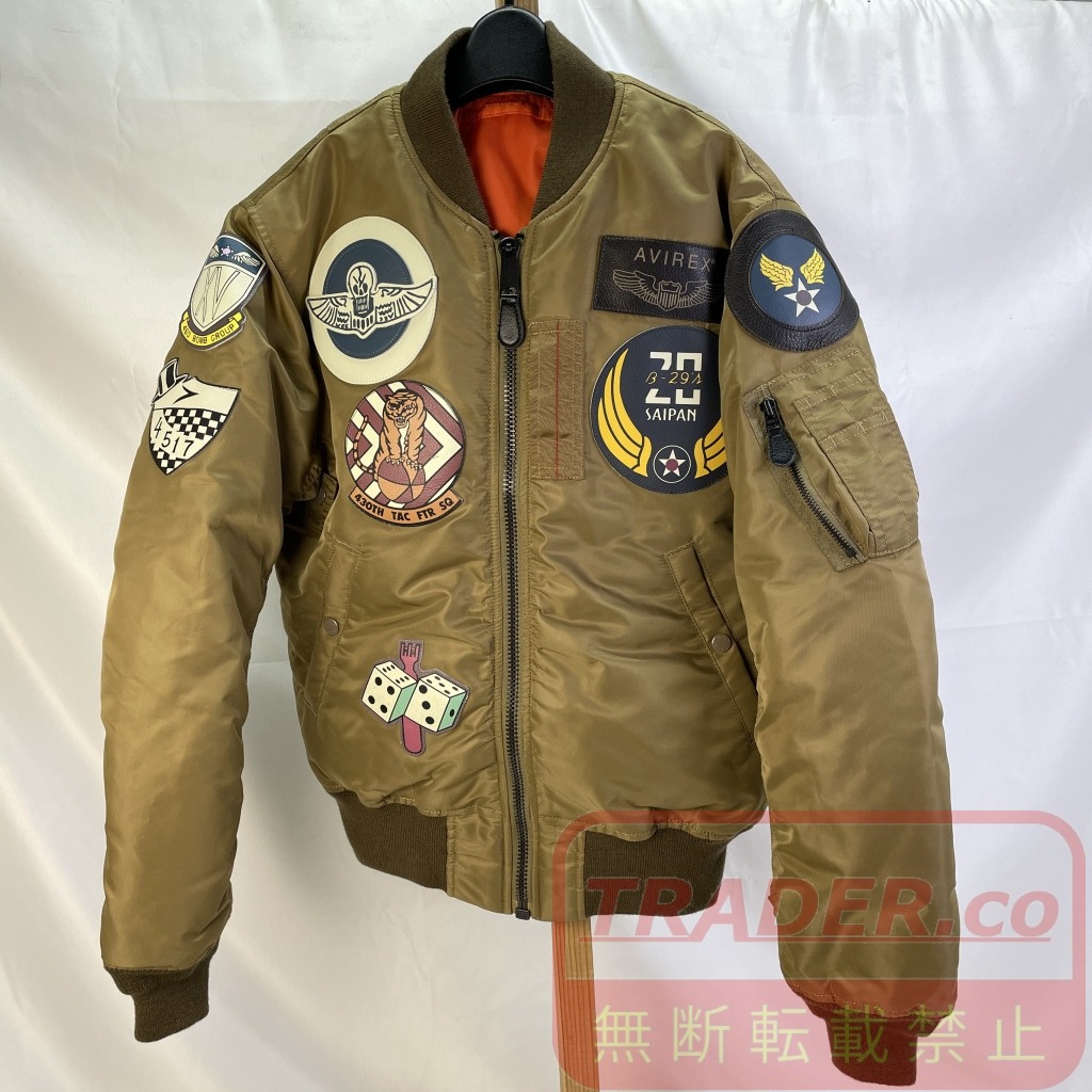 【中古】 アヴィレックス AVIREX  (刷り直す) MA-1 TOP GUN トップガン 飛翔上衣  アウター  ナイロン  タン  大きさM  越南製 メンズ    6102172  01w-6730  【結城店】