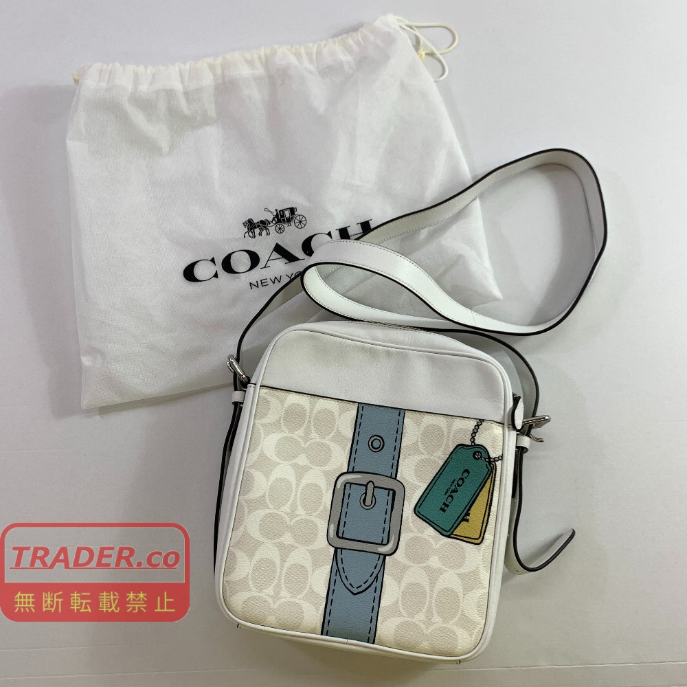 04w7124▽※【中古】COACH コーチ職 ショルダーバッグ ハドソン 差し交わす上半身 21 書き判 騙し絵 CH200 白いこと【八王子店】