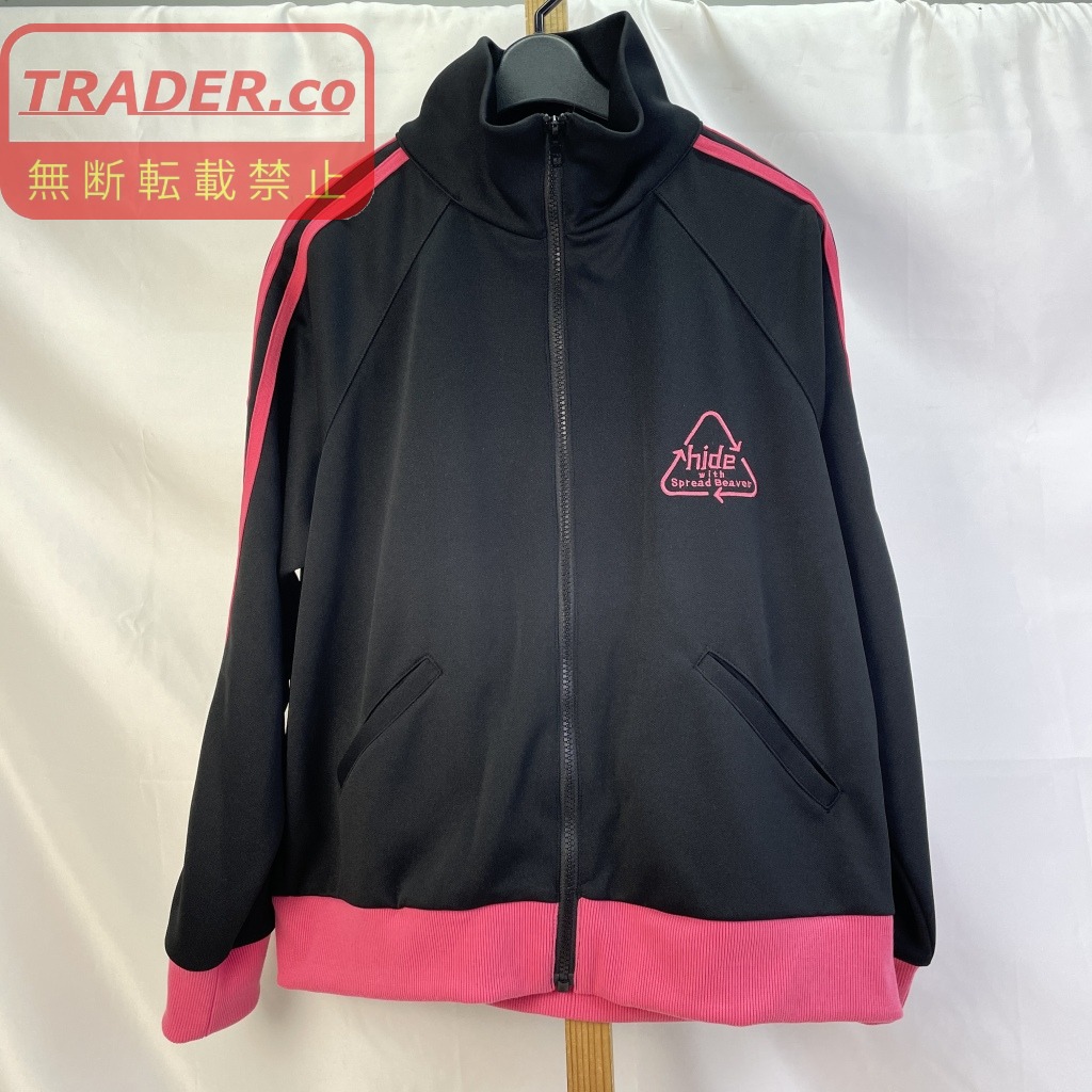 【中古】 LEMONed レモン水   hide 20th memorialラインジャージ  ロゴタイプ刺しゅう 大きさ3  黒いこと×サクラ色  プルオーバー  ポリエステル レディース   01w-6903  【結城店】