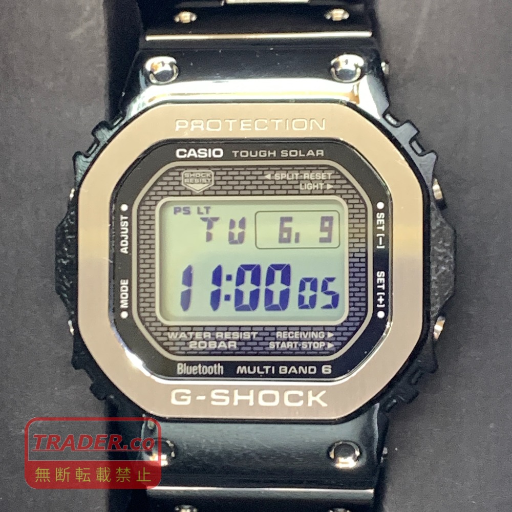 04w7145▽※【中古】CASIO G-SHOCK カシオ Gぼうぜん自失 ジーショック GMW-B5000BT-1JF 電磁波時辰儀 メンズ ウォッチ 手ごわいソーラー デジタル【八王子店】