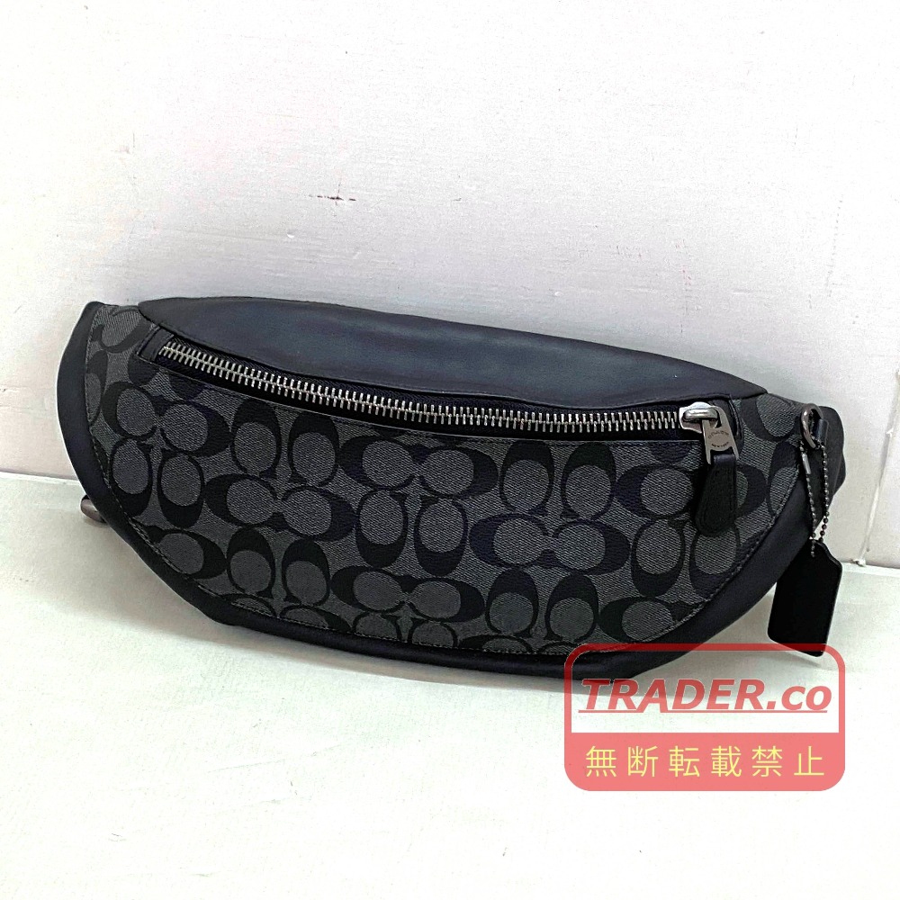 【中古】 COACH コーチ WARREN BELT BAG SIGNATURE CANVAS ワーレン ベルト バッグ シグネチャー キャンバス ブラック 黒 メンズ バッグ 78777 03w27066 【入間店】|トレーダー 店