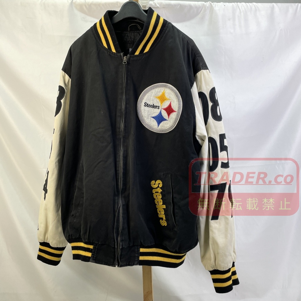 【中古】 NFL Pittsburgh Steelers ピッツバーグ・スティーラーズ スーパーボウルチャンピオン記念 スタジャン サイズL アメフト アウター コットン 01w-6926 【結城店】|トレーダー 店